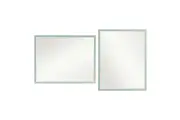 2 Set Wall Mirror Rectangular Frame Bathroom 70x90cm Turquoise