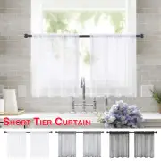 Window Curtains Sheer Voile Kitchen Bathroom Drapes Short Tulle Home Decoration