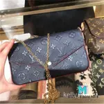 【二手正品】LV FELICIE三合一鏈包MONOGRAM壓紋 EPI水波紋斜背包