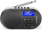 Groov-e Groov-e Milan Rechargeable DAB/FM Digital Radio with Built-in Alarm Clock and Bluetooth Connectivity | USB-C or Battery Operated Portable Radio | LCD Display | 60 Preset Stations - Black