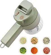 Vegetable Chopper 4 in 1 Handheld Electric Food Chopper Set Wireless Vegetable Cutter Set with USB Powered for Garlic Chili Onion Celery Ginger Meat Green