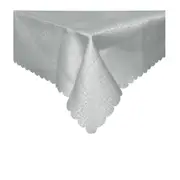 Grey Scribble Jacquard Table Cloth 150x270cm Rectangular 6–8 Seater