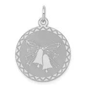 Sterling Silver Rhodium-Plated Wedding Bells Charm