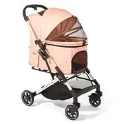 Paws For Life Foldable Pet Stroller Pink For Cats And Dogs