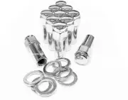 32x LUG NUTS 12x1.5 CHROME MAG WHEEL NUT CRAGAR S/S 1.38" SHANK FIT HONDA TOYOTA