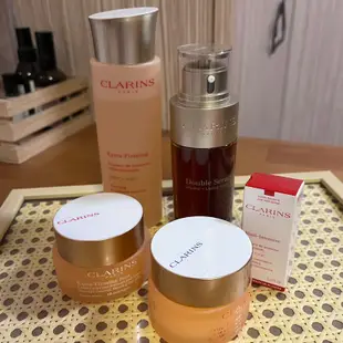 克蘭詩 CLARINS 超級精華 黃金雙激萃 化妝水 精華 乳霜組合