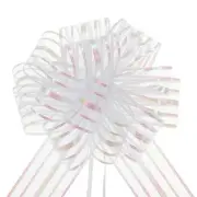 5pcs 6 Inch Organza Large Pull Bow Gift Wrapping Bows Chiffon White