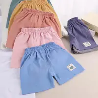 在飛比找ETMall東森購物網優惠-夏季韓版棉麻中小童單件短褲