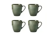 4pc Mikasa Jardin Stoneware Drinking Mug Cup Set, 420ml - Green