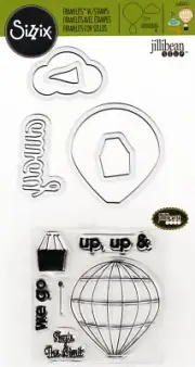 Sizzix, Framelits, Clear Stamps, 5 Die Set, Clear Stamps, Hot Air Balloon, Sky