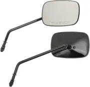 Drag Specialties - 60-0014/15GBX - Rectangle Mirrors - Long - Black