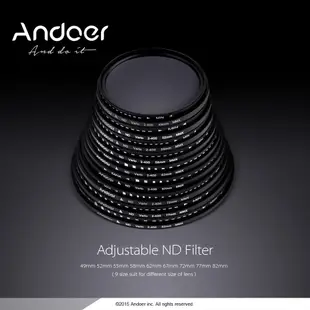 Andoer 77mm ND推子中性密度ND2至ND400過濾器