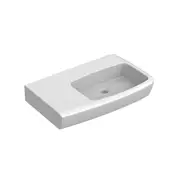 Johnson Suisse 750 x 470mm White Lucca Left Hand Shelf Basin No Taphole With Bottle Trap