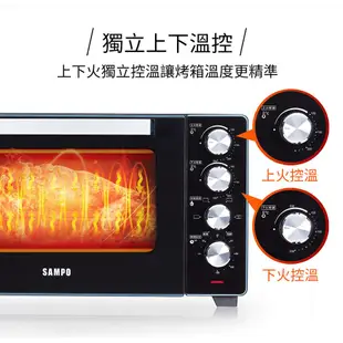 (福利品)SAMPO聲寶 32公升雙溫控旋風電烤箱 KZ-XR32F