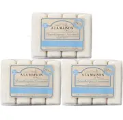 A LA MAISON 3 Pack Unscented Hypoallergenic Triple French Milled Bar Soap 12bars