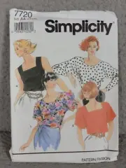 Simplicity 7720 Pullover Top Sewing Pattern 6-16 Vintage Uncut Kimono Sleeve