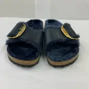 Birkenstock New w/ Box Madrid Big Buckle Shearling Midnight Oiled Leather Reg