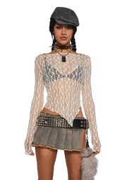 Breaking Up Long Sleeve Top - Off White