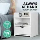 Bedside Tables Drawers Side Table Bedroom Nightstand White Shelving Unit Storage