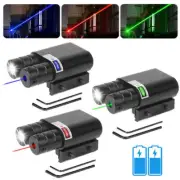 Compact Red Green Laser Sight LED Flashlight Torch Combo 20mm Rail For Hunting