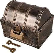ERINGOGO Pirate Treasure Chest Vintage Style Trinket Box for Pirate Parties Treasure Hunts and Decorative Storage Retro Design Suitable for Home Decor