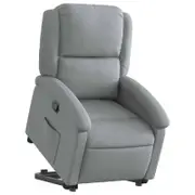 vidaXL Stand up Recliner Chair Office Armchair Single Sofa Light Grey Fabric