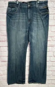 Marc Ecko Jeans Men 36x32 Blue Embroidered Skater New w/ Tags