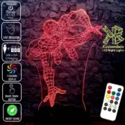 SPIDERMAN AVENGER WALL 3D LED Battery USB Night Light 7 Colour Change Room Lamp