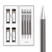 MozArt Mechanical Pencil Set with Case - 4 Sizes: 0.3, 0.5, 0.7 & 0.9 mm Metal