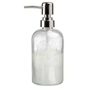 Circleware - Vintage Retro Embossed Round Base Clear Glass Soap Pump