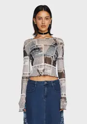 [dELiA*s by Dolls Kill] Breaking News Long Sleeve Top