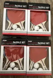 4 Pack Franklin 2 Player Paddle Set with 3 Table Tennis Balls Each Pack