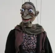 WITCH - wooden marionette, 22 inches tall, handmade from CZECH REPUBLIC