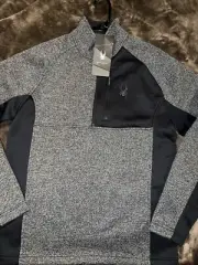 SPYDER Men's Outbound 1/2 Half Zip Midweight Core Sweater Charcoal Size M NEW