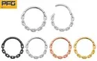 Pairs & Singles 16G Steel Chain-Link Hinged Hoop Nose Ear Ring Sleeper Earrings