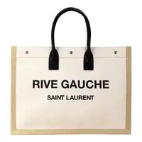 在飛比找PChome24h購物優惠-YSL Rive Gauche 帆布大購物包(米白)