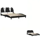 Bed Frame with LED Lights Mattress Base Bedstead Bedroom Faux Leather vidaXL