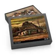 Art Puzzle Cottage in evening twilight by vincent van gogh