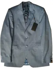 Ted Baker men's blazer grey-blue check size 40R - Italian 100% Wool, Fashion Fit