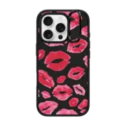 iPhone 16 Pro Impact Ring Stand Case MagSafe Compatible Lipstick Kisses