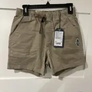 prAna Mojave Shorts Mens Extra Small Sandbar Belted Elastic Waist Cliffside 5”