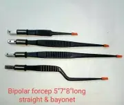 Laparoscopic Bipolar Forceps 5" 7" 8" Long Straight and Bayonet 4 Piece Set
