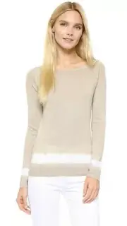 $255 THEORY EBLISS D Natural Linen Blend Tie Dye Sweater Top Tunic Small NWT $25