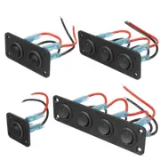 1/2/3/4Gang Blue LED Toggle Rocker Switch Panel for Car Boat Marine RV Truck 12V