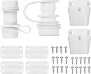 Cooler Replacement Parts Kit, Ice Chest Plastic Hinges, Threaded and Triple-Snap Drain Plug, Latches and Stainless Steel Screws Combo, Plastic Cooler Replacement Set