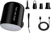 Generic Camping Light Wireless Air Compressor USB Rechargeable Mini Air Inflator Pump 3 Lighting Modes Outdoor Inflator Pump for Inflatable Mats Swim Ring