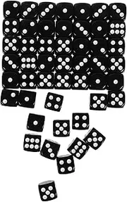 FOYTOKI 50pcs Acrylic Dice Sided Standard Dice for Table Games Parties Fun Activities Construction Smooth Surface for Reliable Play for Board Games Math Learning