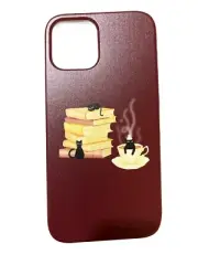 IPHONE 12 Case Flexi Redbubble Cats, Coffee, Books