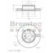 Bremtec Euro-Line GeoZinc Coated Brake Rotor - BDR17950EL