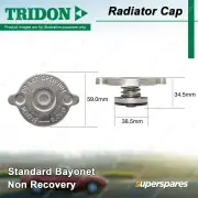 Tridon Non Recovery Radiator Cap for Fiat 124 125 132 500-850 1100-2300
